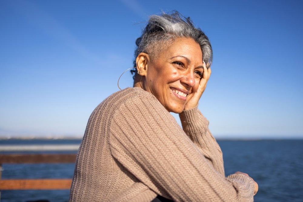 woman smiling